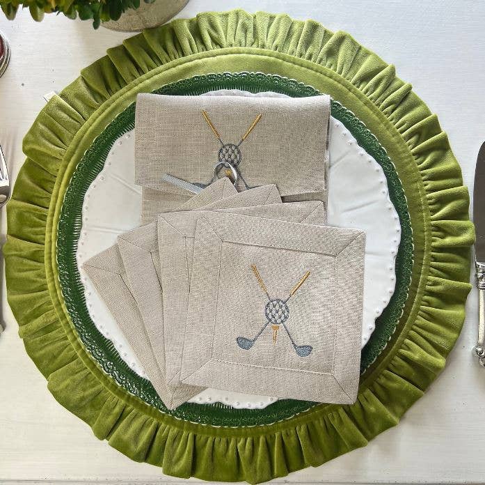 Zacht vlas Servetten voor golfcocktails, set van 4 voor groothandel op Faire2