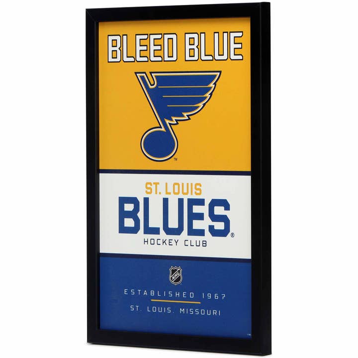 Open Road Brands, LLC - Wholesale Sign - St. Louis Blues Team Spirit Framed Wood Wall Decor1