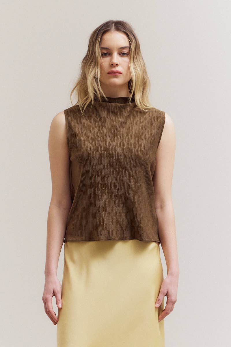 Grade & Gather - Wholesale Blouse - Women's - 42068 - CRINKLED VELVET MOCK NECK TOP6