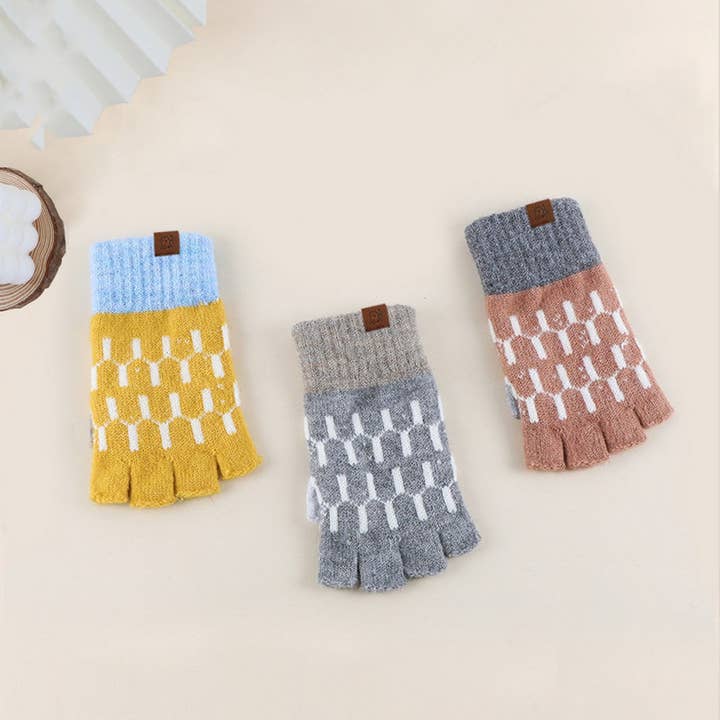 ACCITY - Wholesale Gloves - Unisex - WINTER WARM KNITTED FIVE-FINGER HALF-FINGER GLOVES_CWAG03807