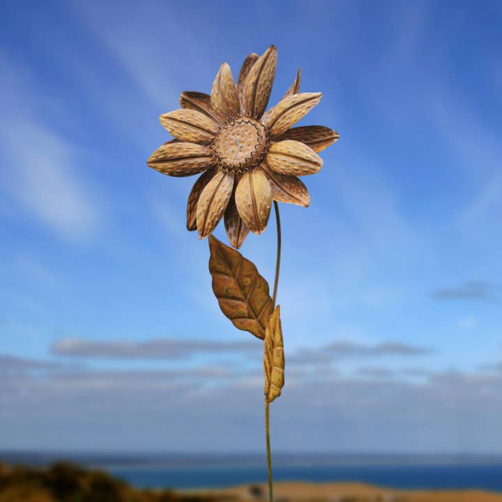 Marissa's Gifts – Großhandel Pfosten/Pfähle – Gartendeko Sonnenblume aus Metall, 89 cm