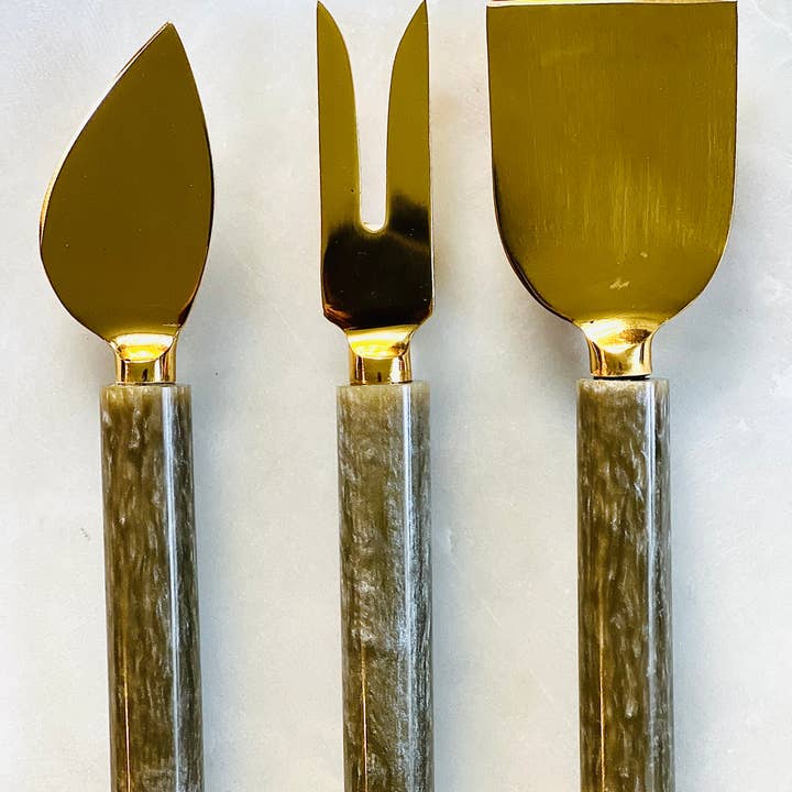 Tiramisu - Wholesale Cheese spreader - Brown Resin & Steel Cheese Tools2