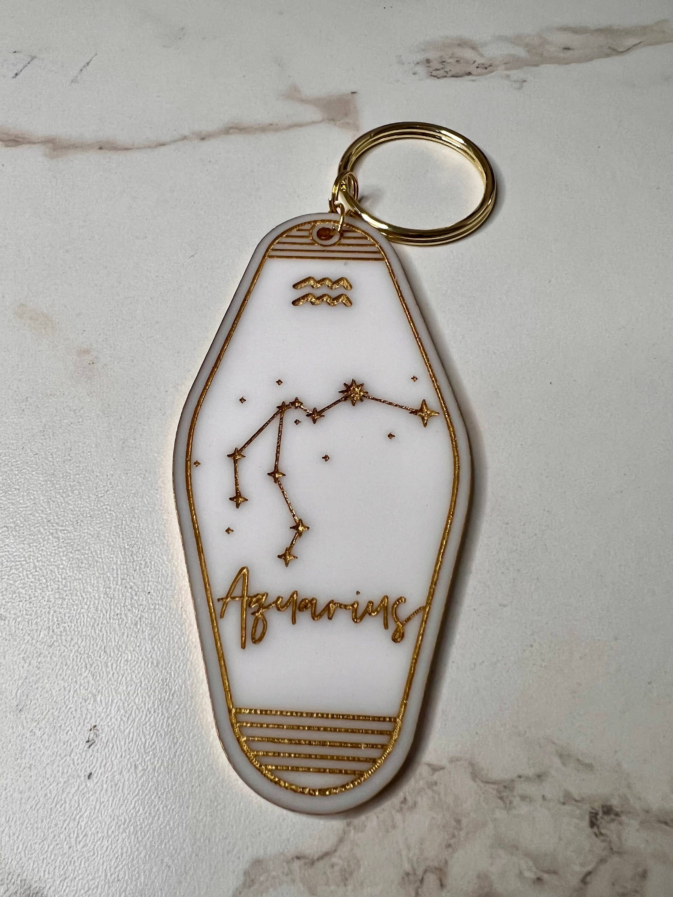 Crafts By Chelle Us - Wholesale Keychain - Women's - Zodiac Hotel Style Keychain | Astrology Keychain | Zodiac Gift | Astrology Gift | Personal Keychain1