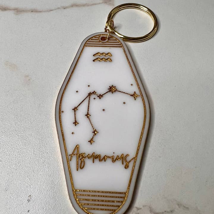 Crafts By Chelle Us - Wholesale Keychain - Women's - Zodiac Hotel Style Keychain | Astrology Keychain | Zodiac Gift | Astrology Gift | Personal Keychain1