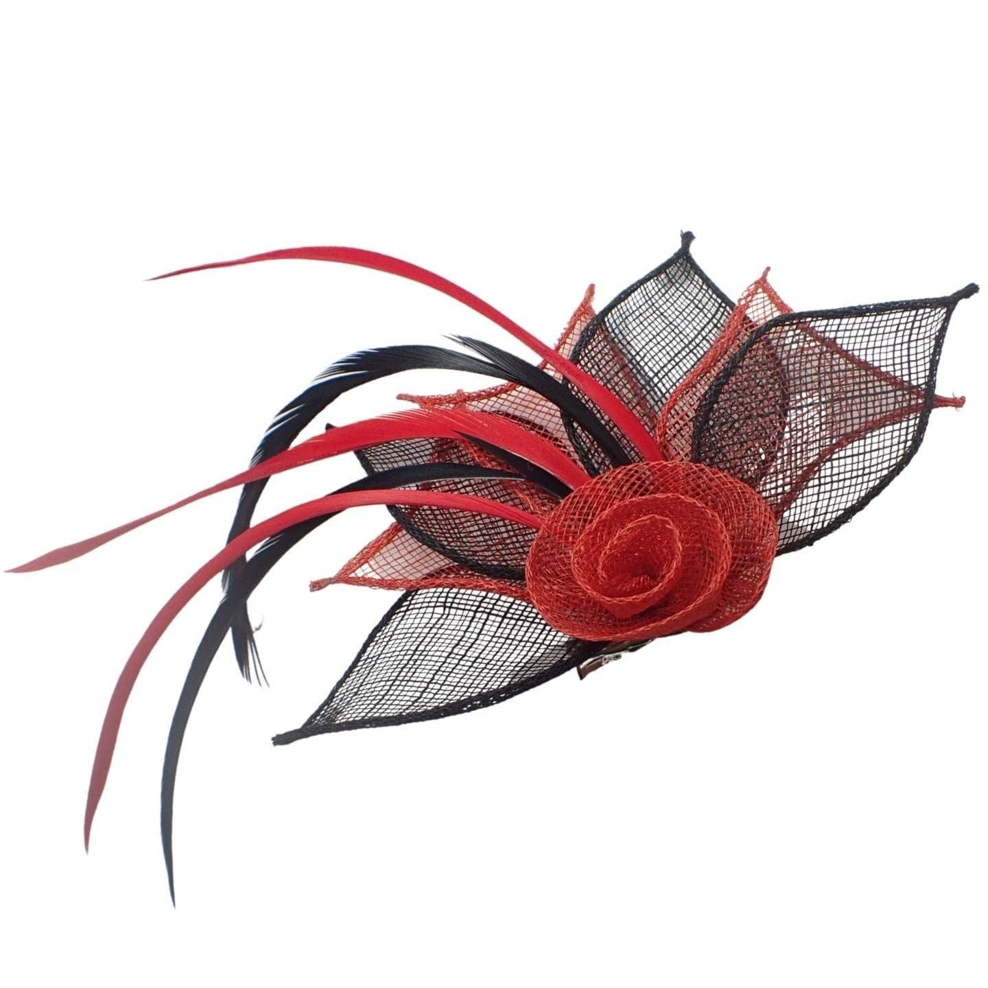 Topkids Accessories - Wholesale Fascinator Hat - Women's - Rose Flower Hair Clip Fascinator Hair Clip Fascinators Hair Clips Sinamay Brooch Pin & Beak Clip Hair Clip Suitable For Girls, Women, Ladies3