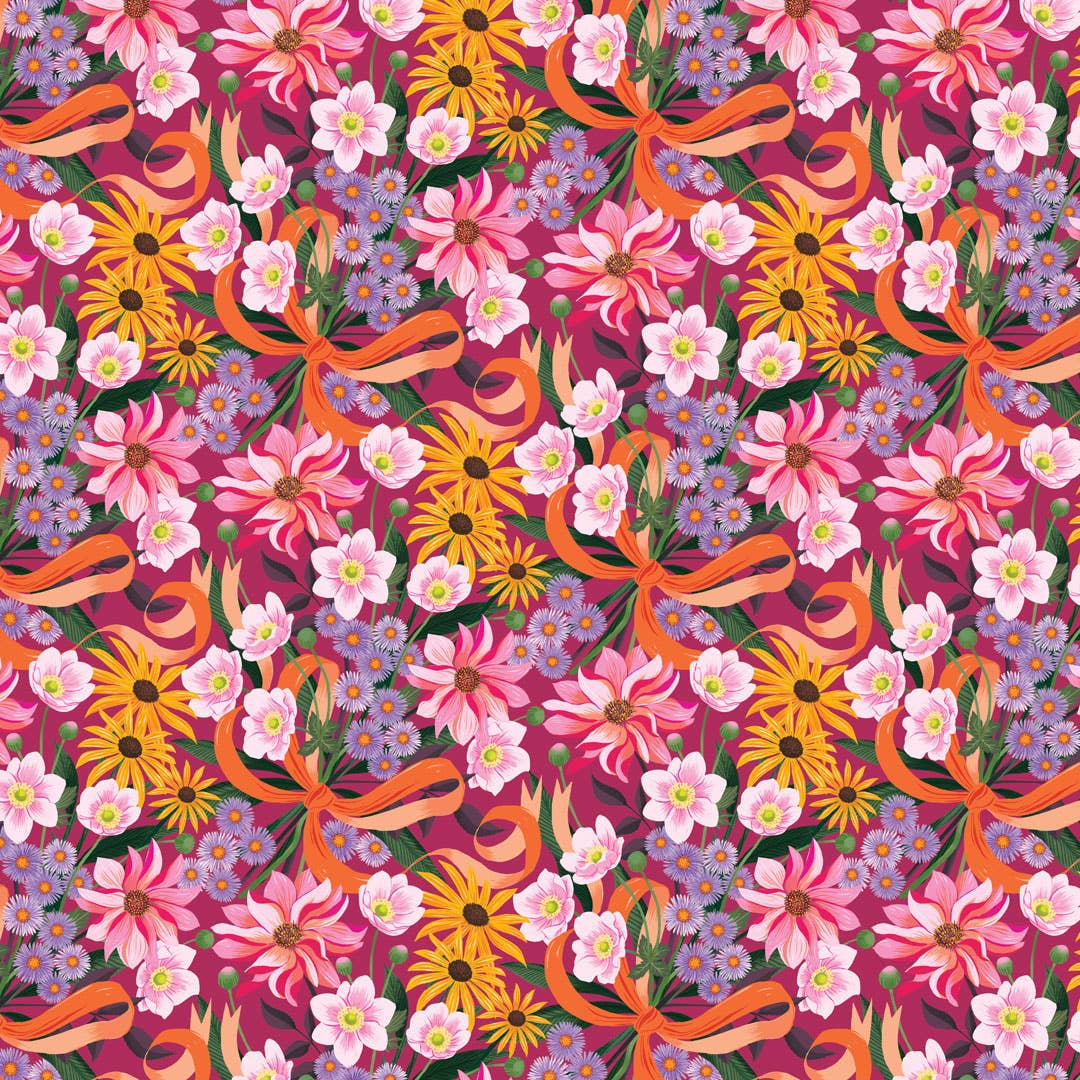 Printer Johnson Ltd - Wholesale Flat Wrap - Autumn Bouquet | Gift wrap, wrapping paper | Floral1
