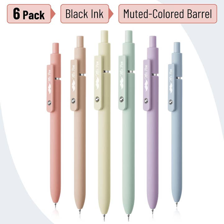 Mr. Pen - Wholesale Pen - Mr. Pen- Retractable Gel Pens, 6 Pack, Pastel Barrels