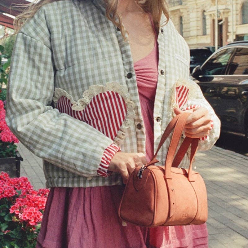 safistyle - Wholesale Jacket - Women's - Gingham Jacket with Heart Patch Details13