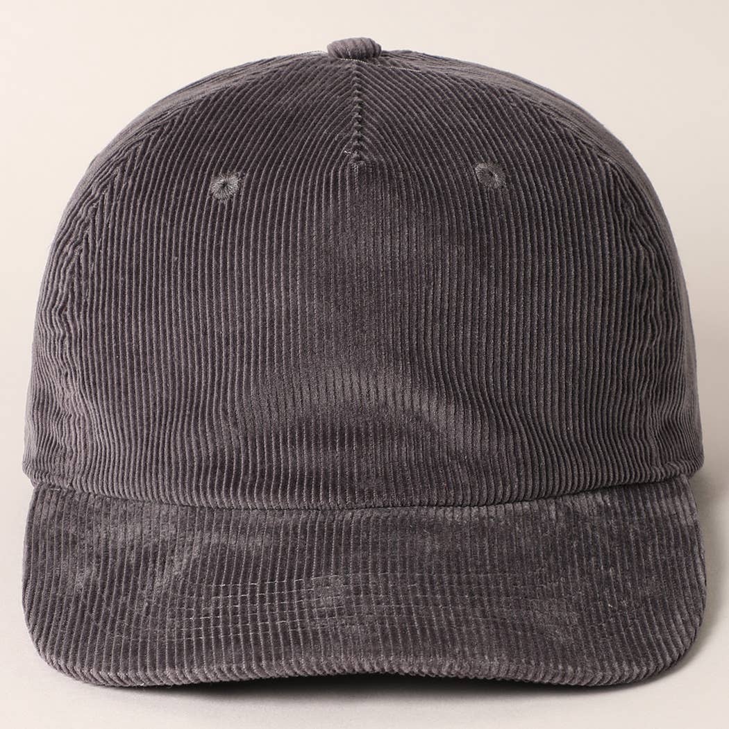 Fashion City – wholesale Baseball cap – Women's – Plain Corduroy Flat Brim Snapback Cap Baseball Hat17