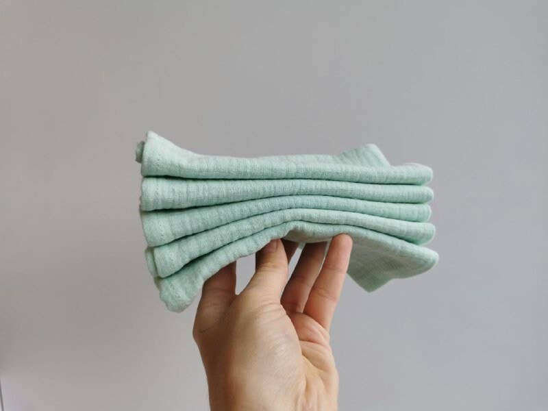 Bloom Pads - Wholesale Dinner & Cloth Napkin - Organic cotton muslin napkin Set of 5, Soft Reusable wipes6
