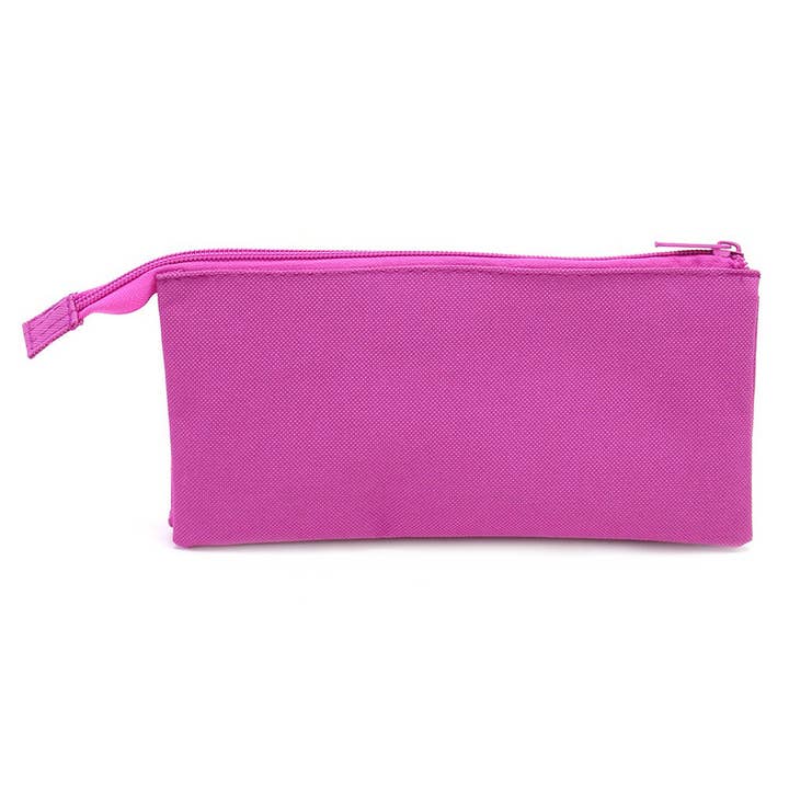 Powell Creative Products Ltd - Wholesale Pencil Case/Pouch - Flat Triple Pocket Pink Pencil Case for Girls Boys & Adults4
