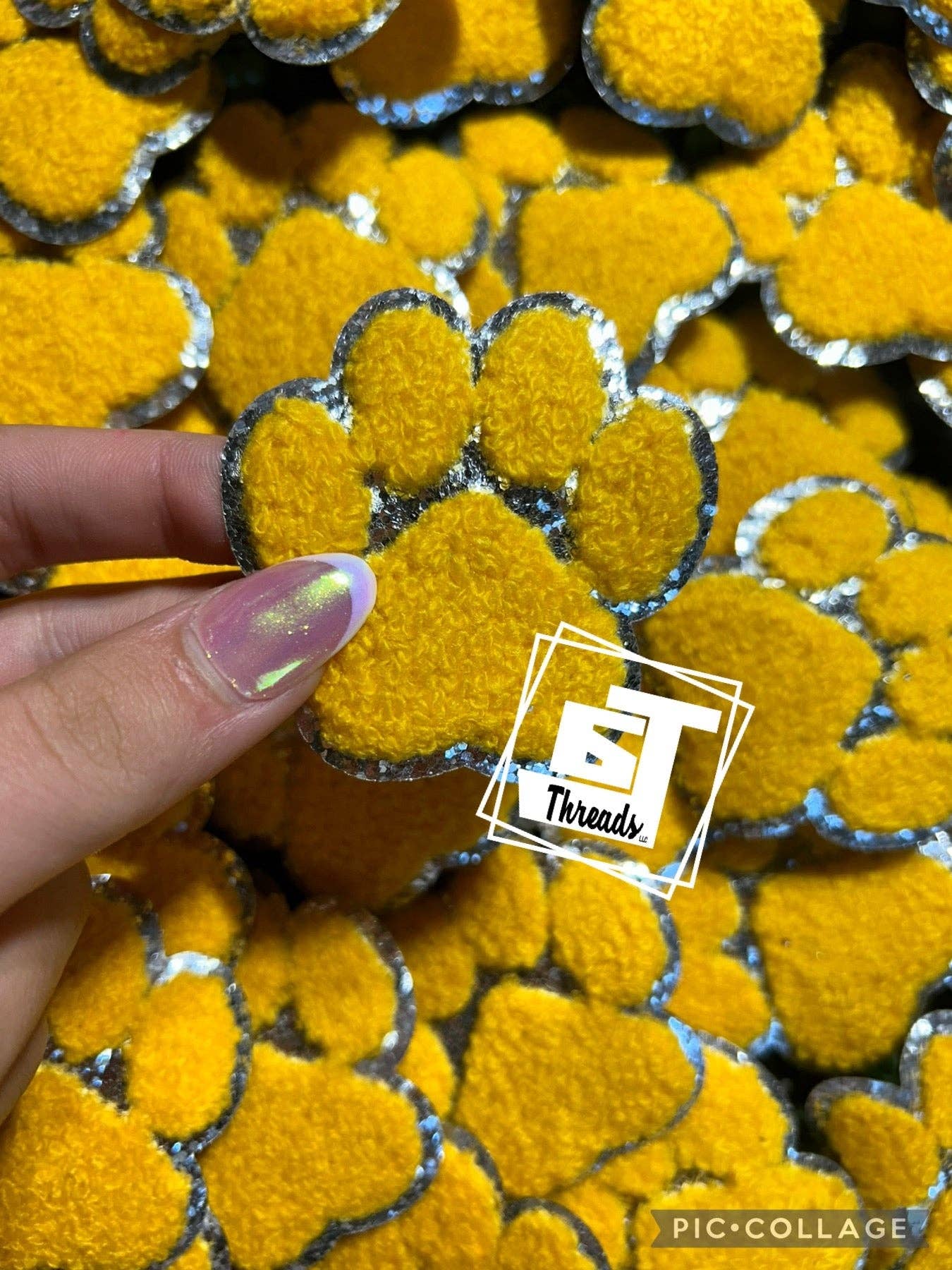 6j Threads LLC - Wholesale Patch - Chenille Paw Prints...Cap Patches Only3