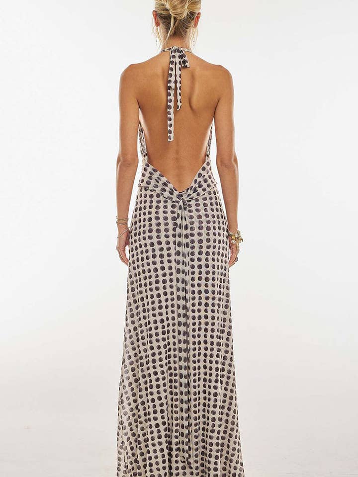 Mccolin - Wholesale Dress – Women's - Floral Halter Maxi Dress4