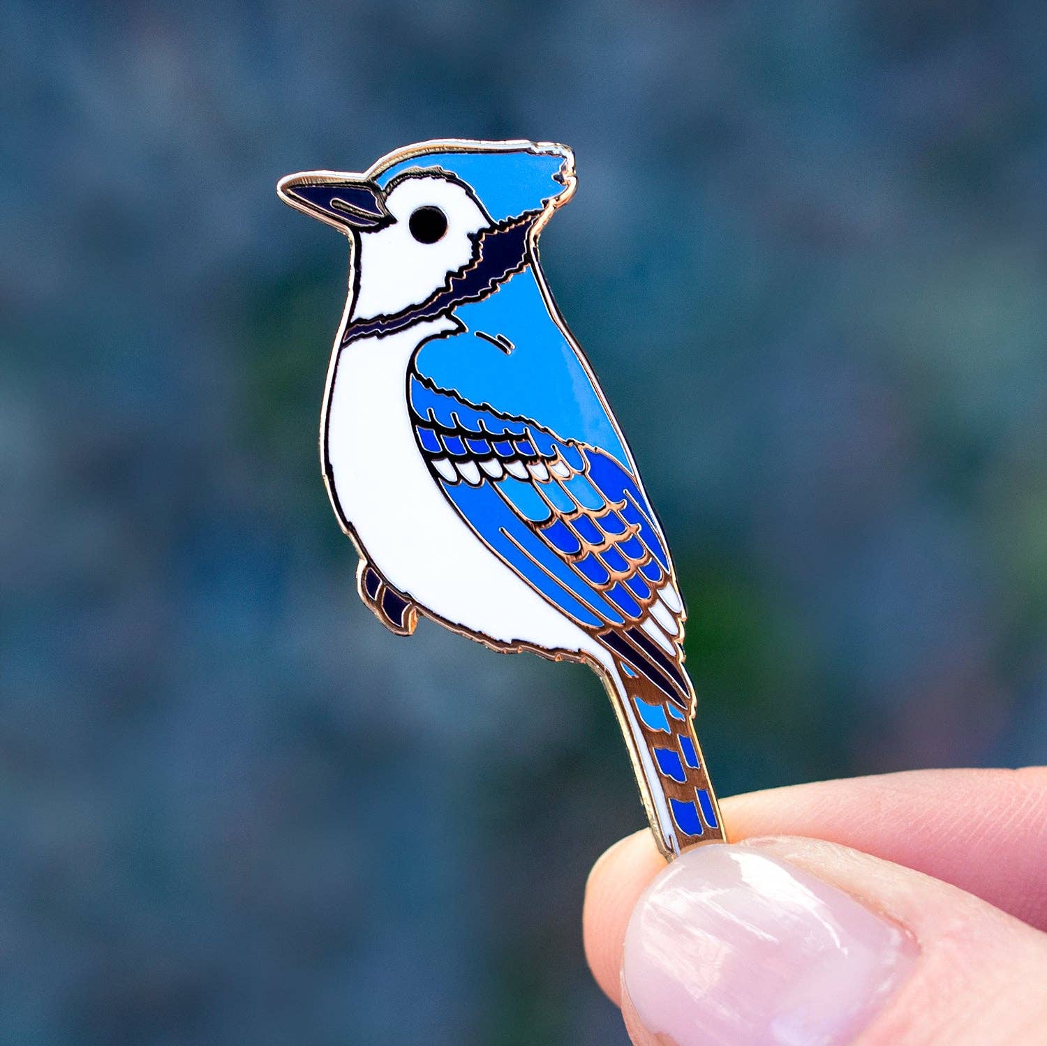 Botanical Bright – Großhandel Anstecker/Button – Blue Jay Emaille Pin1