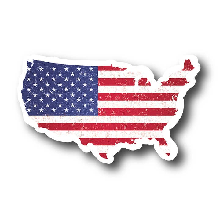 USA American Flag Silhouette Sticker Vinyl Decal for wholesale by CJ's Sticker Shop