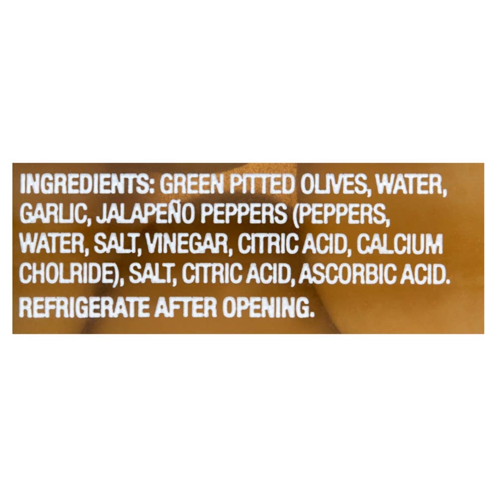 Delallo - Wholesale Olives - Garlic & Jalapeño Stuffed Olives (Jar)1