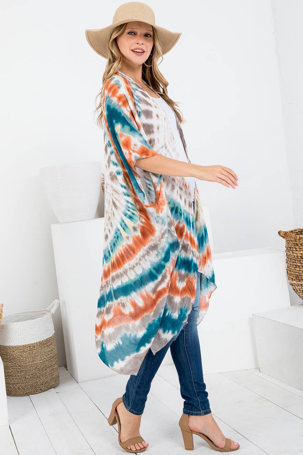 LA Soul - Venta al por mayor Kimono - Mujer - KIMONO CON ESTAMPADO DE TEDYE, TALLA GRANDE2