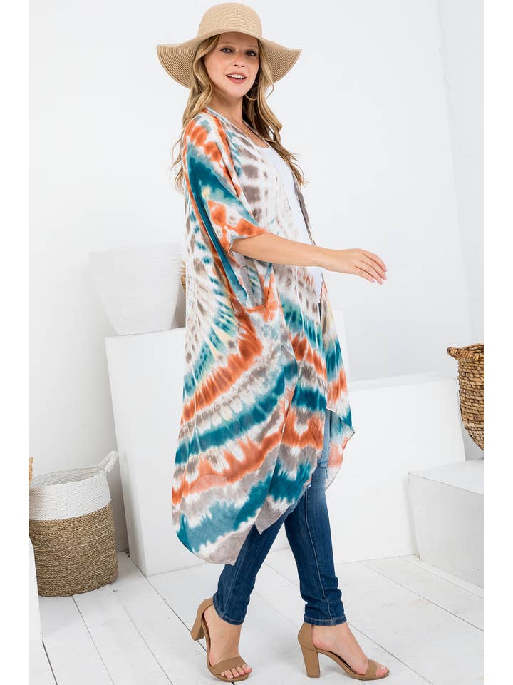 LA Soul - Wholesale Kimono - Women's - TYEDYE PRINT KIMONO-PLUS SIZE2