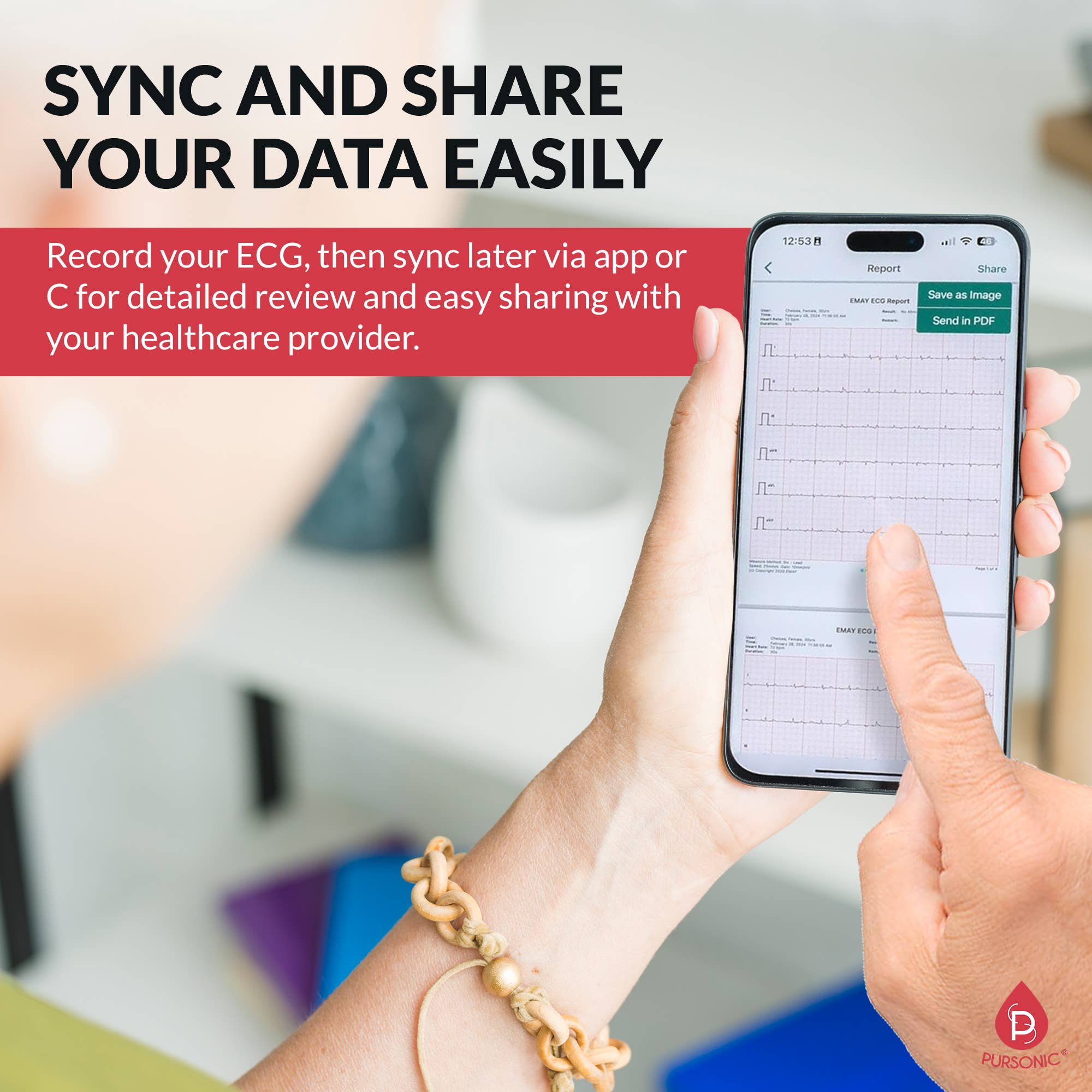 Pursonic - Wholesale Electronic Skincare Device - Rechargeable EKG Monitor3