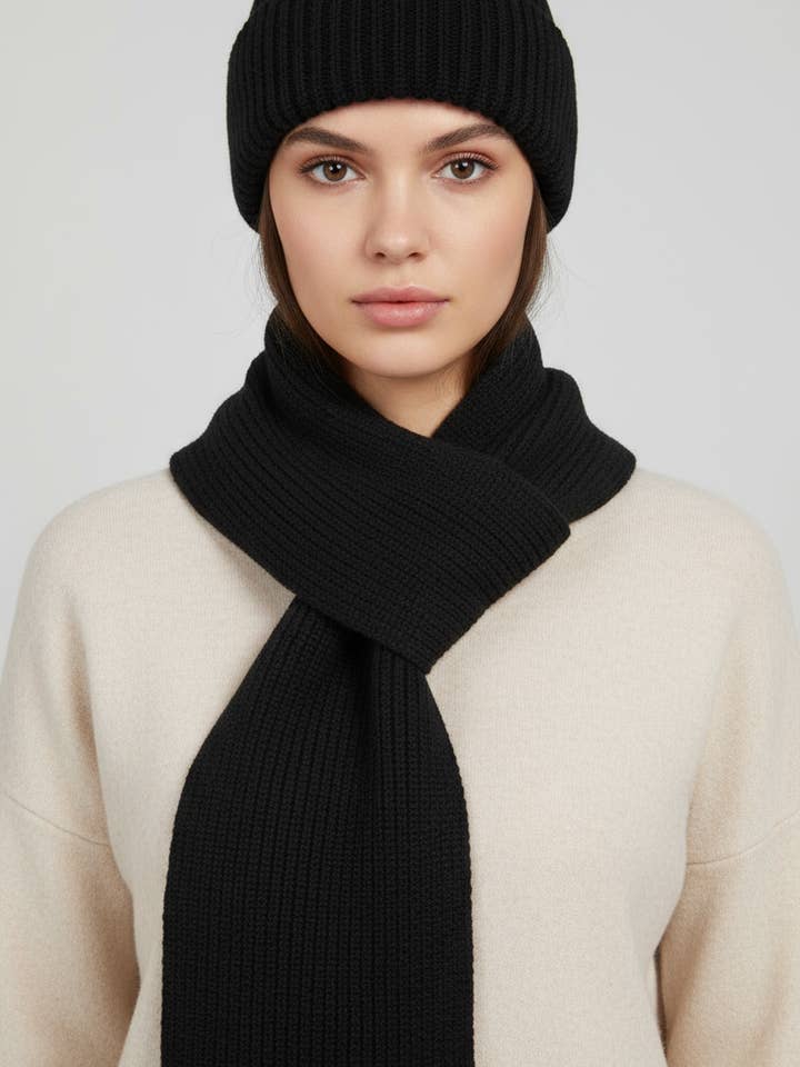 SK-015 Premium Wol Uniseks Hoed & Sjaal Set voor wholesale door FAME GREECE