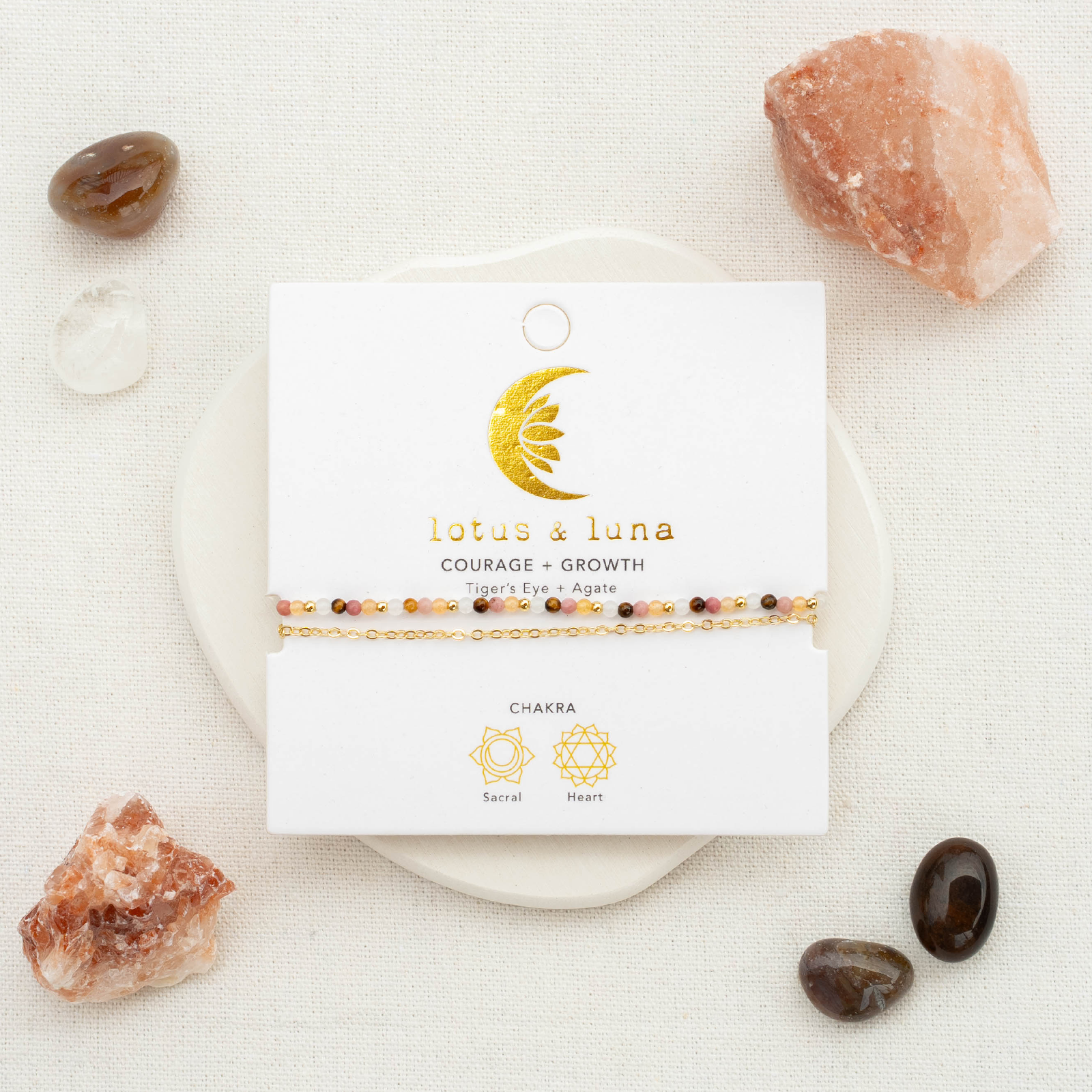 Lotus and Luna - Venta al por mayor Pulsera de cuentas - Pulsera en capas de 2 mm de Coraje + Crecimiento4