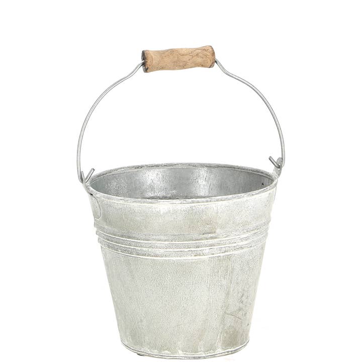 Vosteen - Wholesale Bucket/Pail - Metal Bucket Mito, D12cm, H11.5cm, Zinc Antique