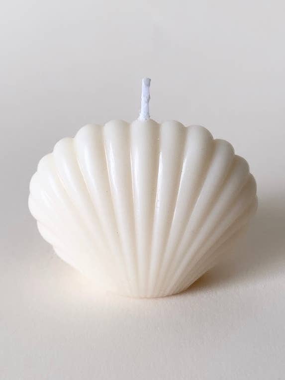 White Mini Shell Candle for wholesale by The Ambient Company