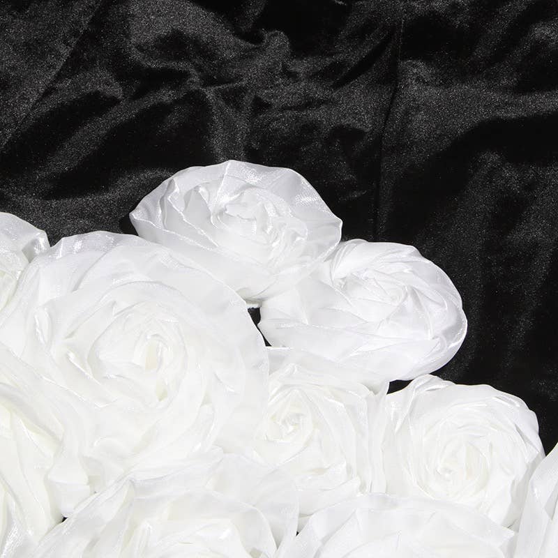 Black DR439 Style Tube Top Dress with 3D Floral Hemline for Women for wholesale on Faire9