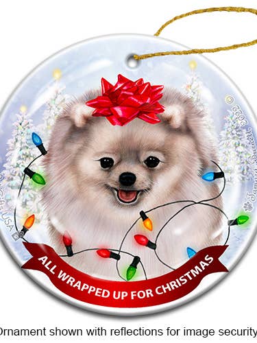 Adorno de plata de Pomerania envuelto completamente para venta al por mayor de Pet Gifts USA, LLC