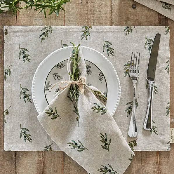 Sophie Allport – wholesale Dinner & cloth napkin – Olive Linen Napkins (Set of 4)2