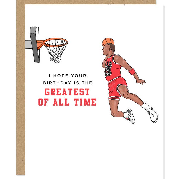Maddon and Co - Wholesale Birthday Card - Michael Jordan "MJ GOAT" Greatest of All Time Birthday Card