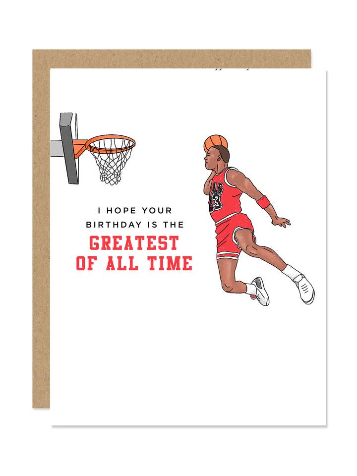 Michael Jordan "MJ GOAT" Greatest of All Time Birthday Card for wholesale by Maddon and Co
