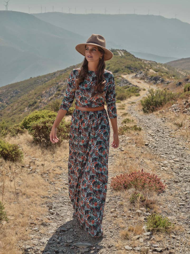 Vestido largo estampado para venta al por mayor de BOHOME