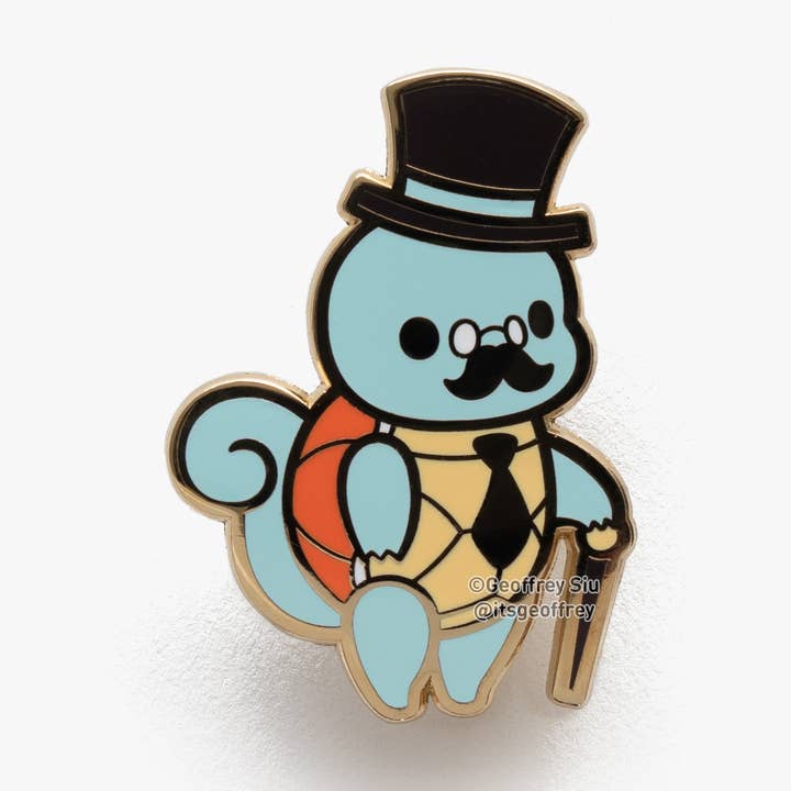 Squiretle Anstecknadel (1.5") für den Großhandel von Geoffrey Siu Art LLC