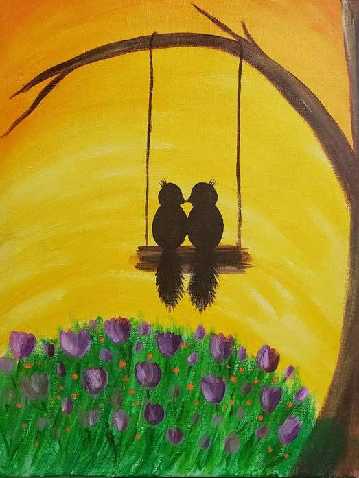 Birds On A Swing Paint Kit for wholesale by Dip N’ Paint