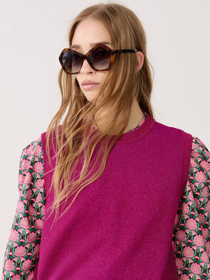 Glitter Knitted Top - Fuchsia for wholesale by Lanhtropy