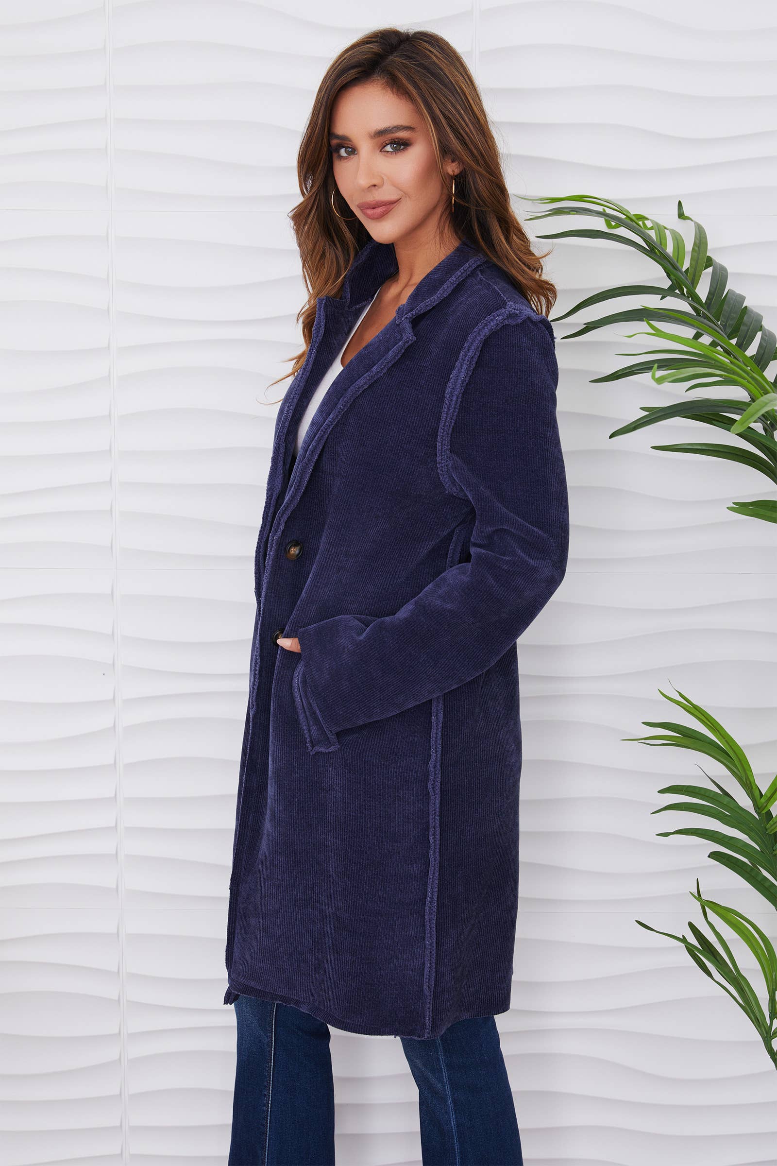 MILIO MILANO - Wholesale Coat - Women's - COZY CORDUROY MID LENGTH COAT (522772)1