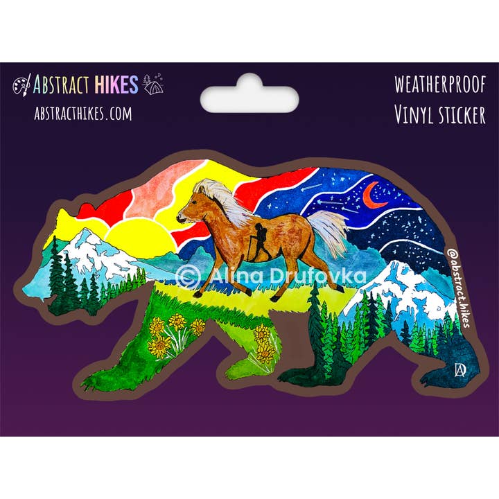 Abstract Hikes - Wholesale Sticker - Hiking Sticker: "Pony Bear"7