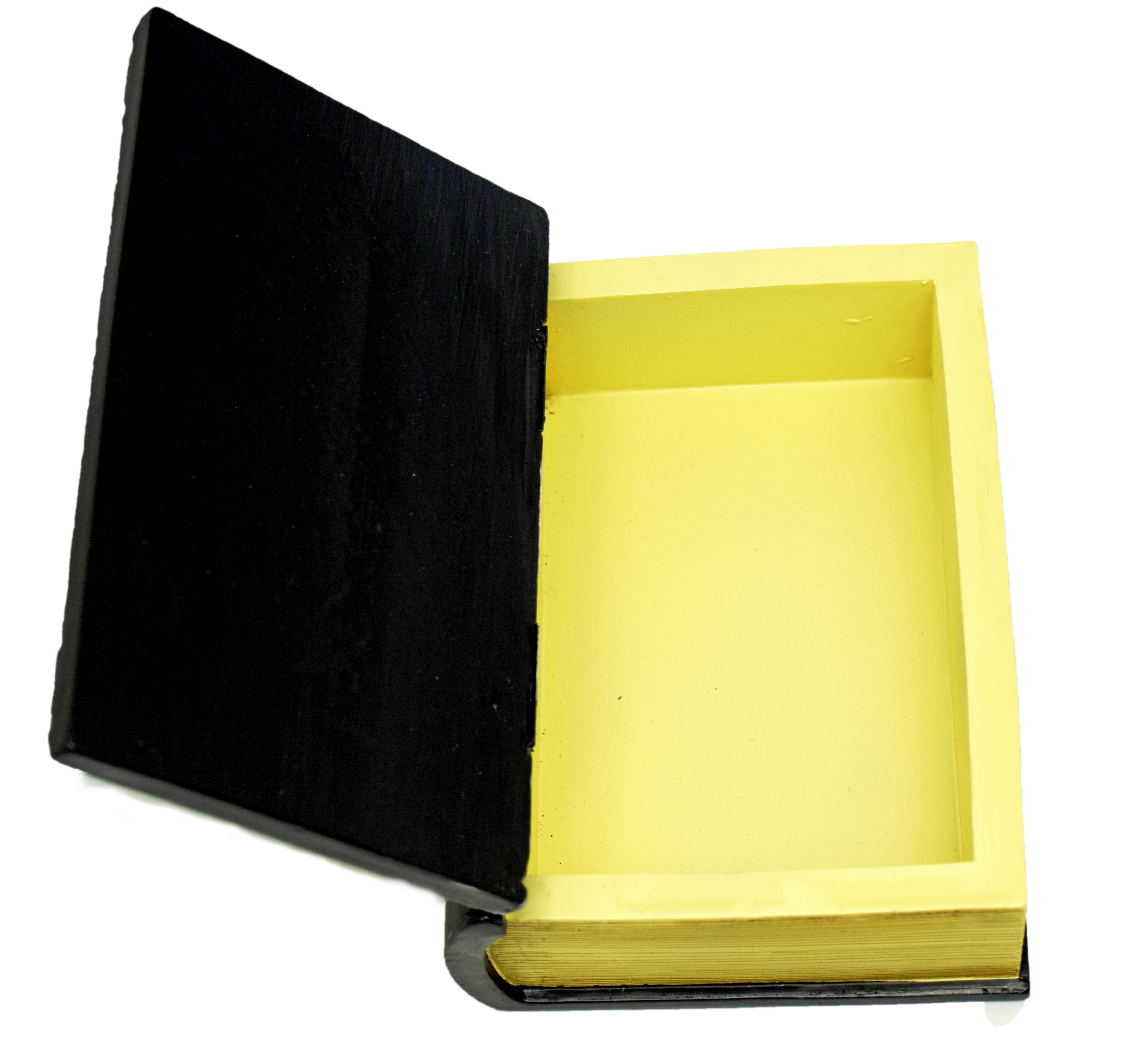 Fantasy Gifts - Vente Boîtes décoratives - Boîte à livres noire en forme de pentagramme avec motif doré1