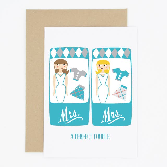 Dukker Bryllupskort, Samme Sex, Kvinde/Kvinde for engroshandel hos Madame Annie et Fils