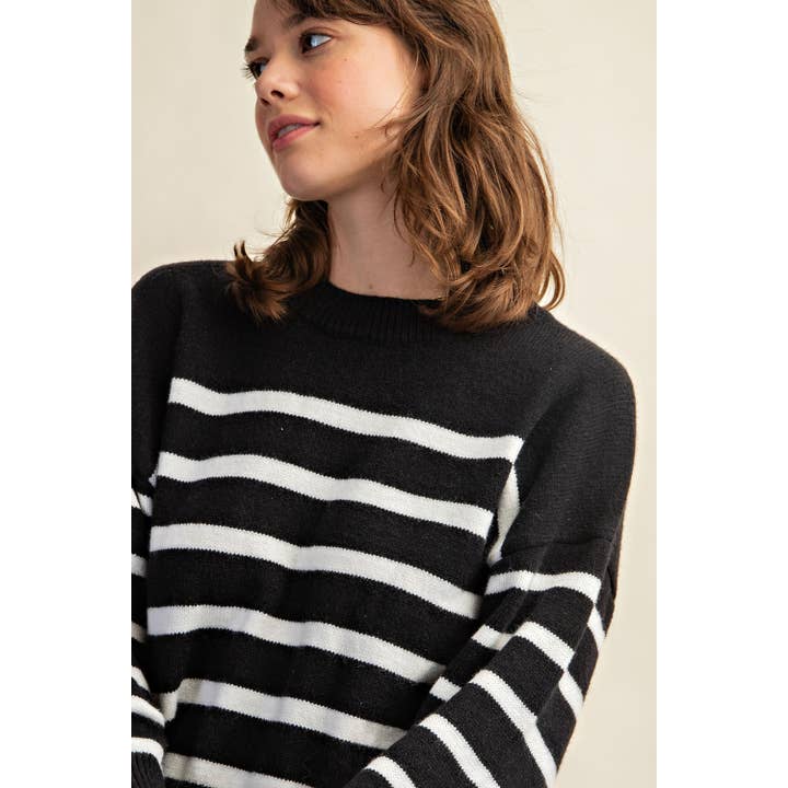 Sweet Generis - Wholesale Knit Sweater - Women's - CLASSIC STRIPE OVERSIZE PULLOVER13