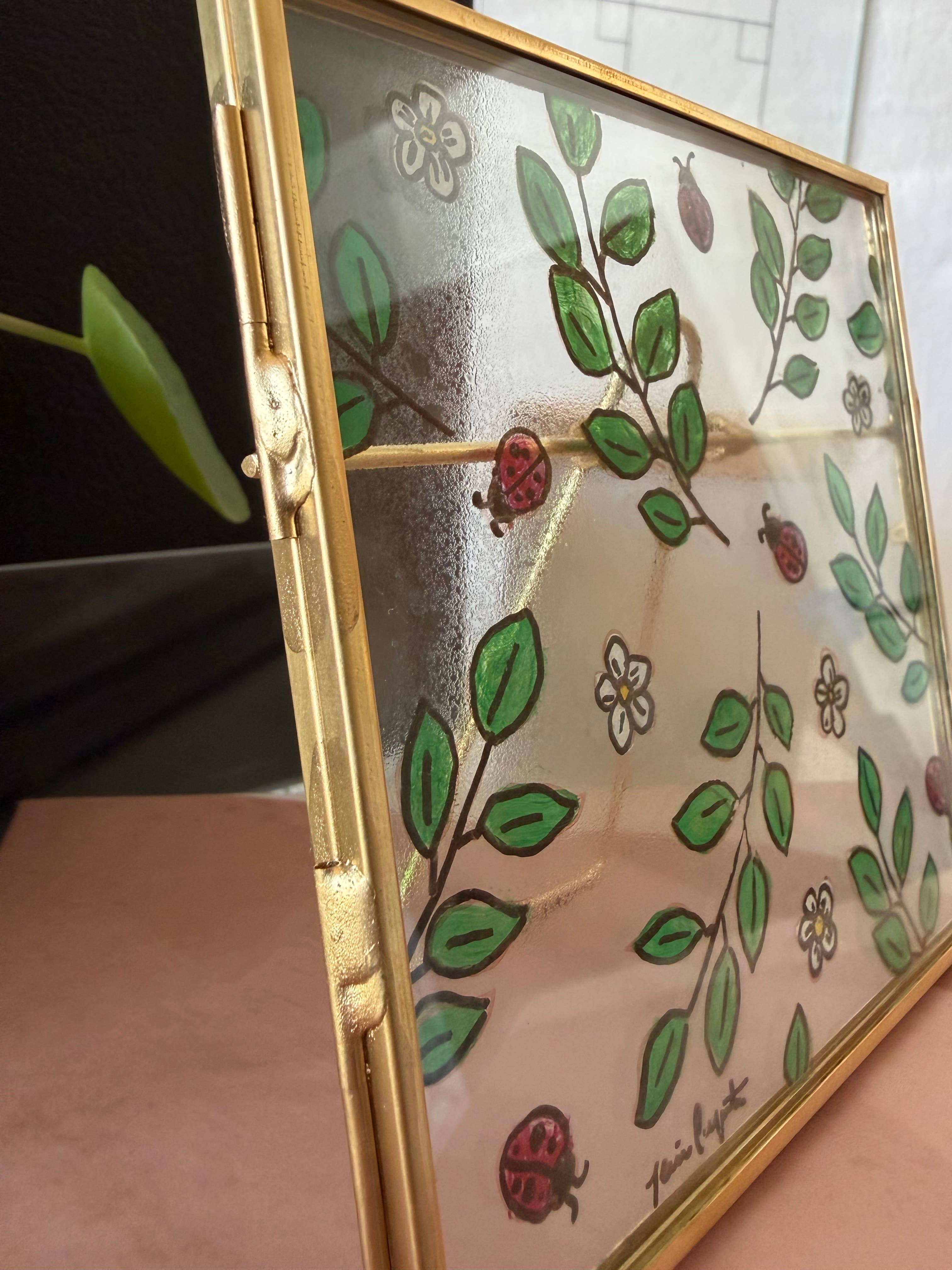 jcarp designs - Wholesale Decorative Tabletop Object - Hand-Painted Ladybug Glass Frame: Whimsical Home Decor4