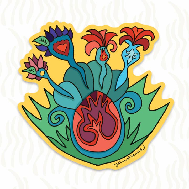 Autocollant « Quatre fleurs » - Art That Sticks pour la vente par J. Andrews Art & Design