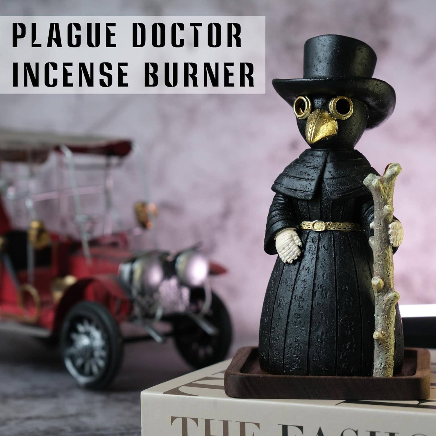 Magnifique Hearts - Wholesale Incense Holder - Plague Doctor Cone Incense Burner – Gothic Crow Man, 4''6