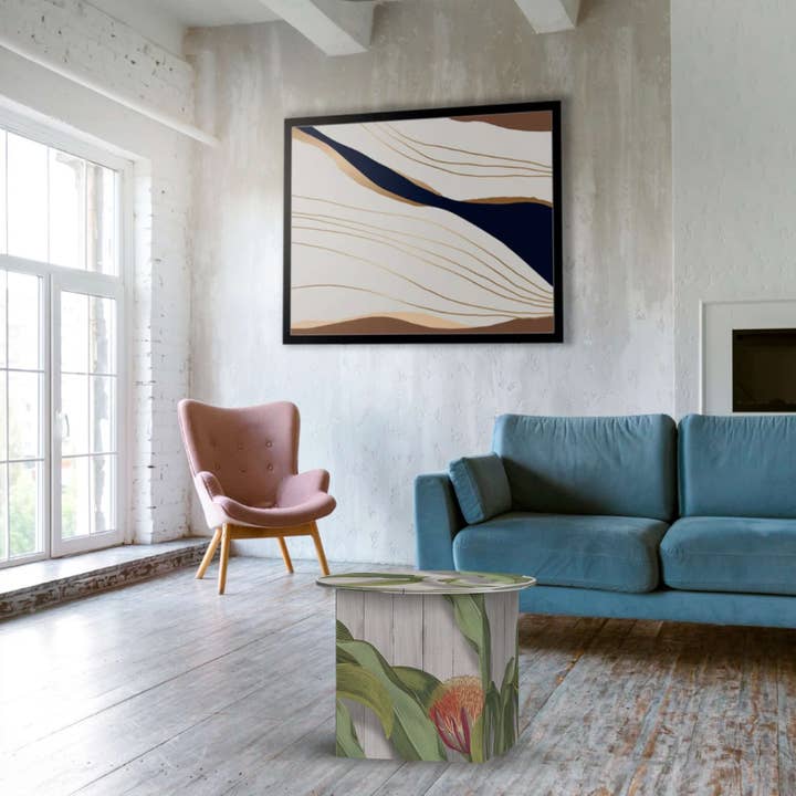 Table basse écologique avec motif feuilles — Capsule Natura Fuorisalone 2024 pour la vente par Rippotai