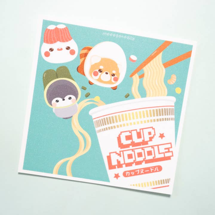Impressão artística Cutest Cup Noodle por atacado de Notmehmehstudio
