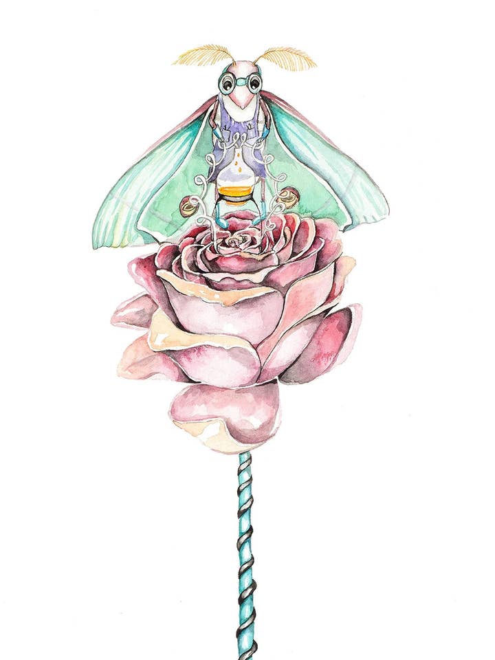 Carte de correspondance Pollenist Luna Moth 5”x7” pour la vente par Katie Crawford Art