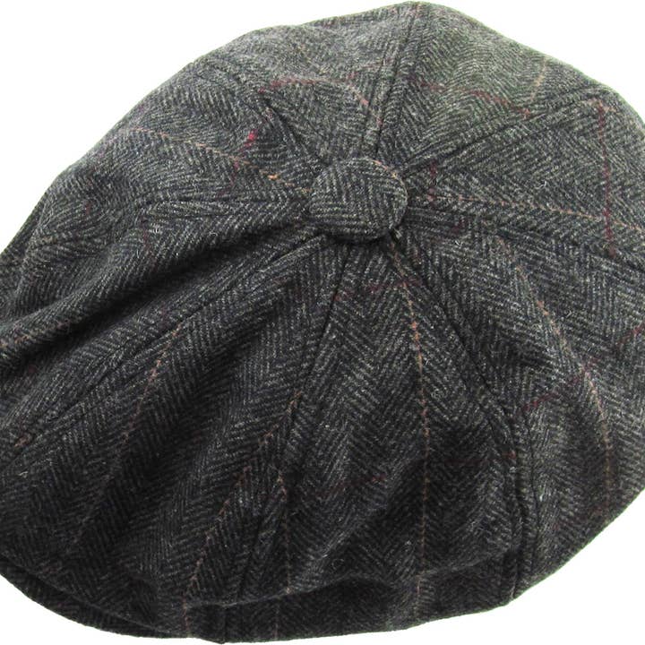 KBETHOS - Wholesale Newsboy/Schoolboy Hat - Men's - Herringbone Button Ascot