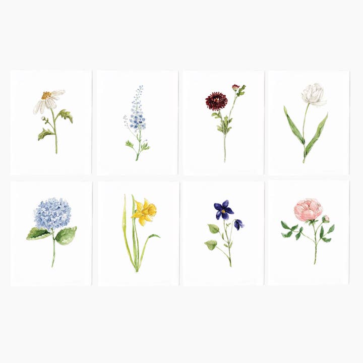 emily lex studio - Wholesale Stationery/Notecard Set - assorted garden flowers notecard set