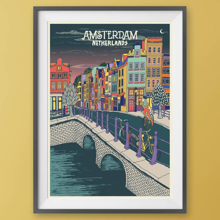 Amsterdam Netherlands Print for wholesale by Lost Plots